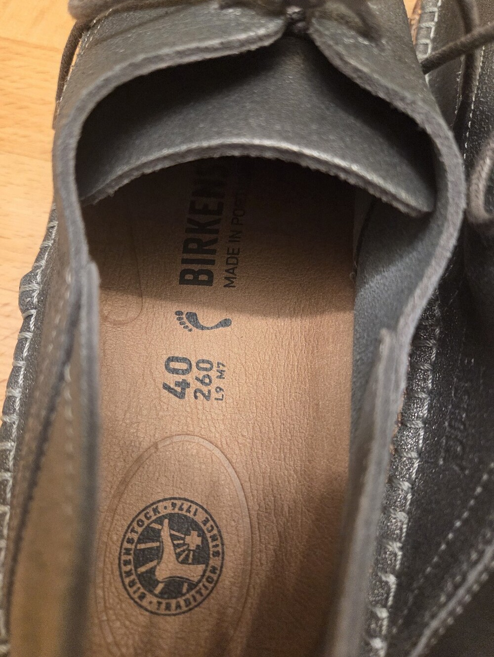 Birkenstock Gary Lace-up Shoes Metallic Silver Leather Womens Size 40 - Picture 8 of 10